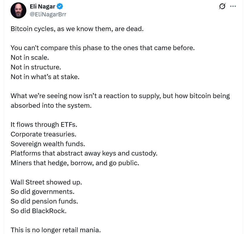 Arthur Hayes:比特币(BTC)可能因宏观逆风回撤至10万美元